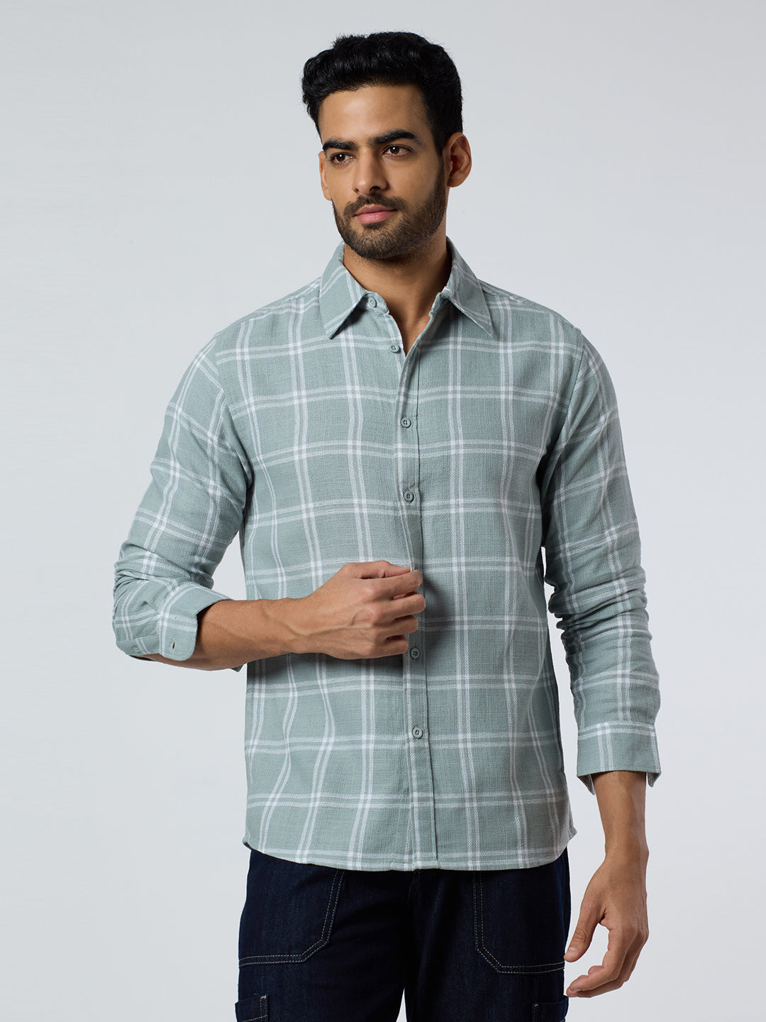 Amber Checkered Shirt Green