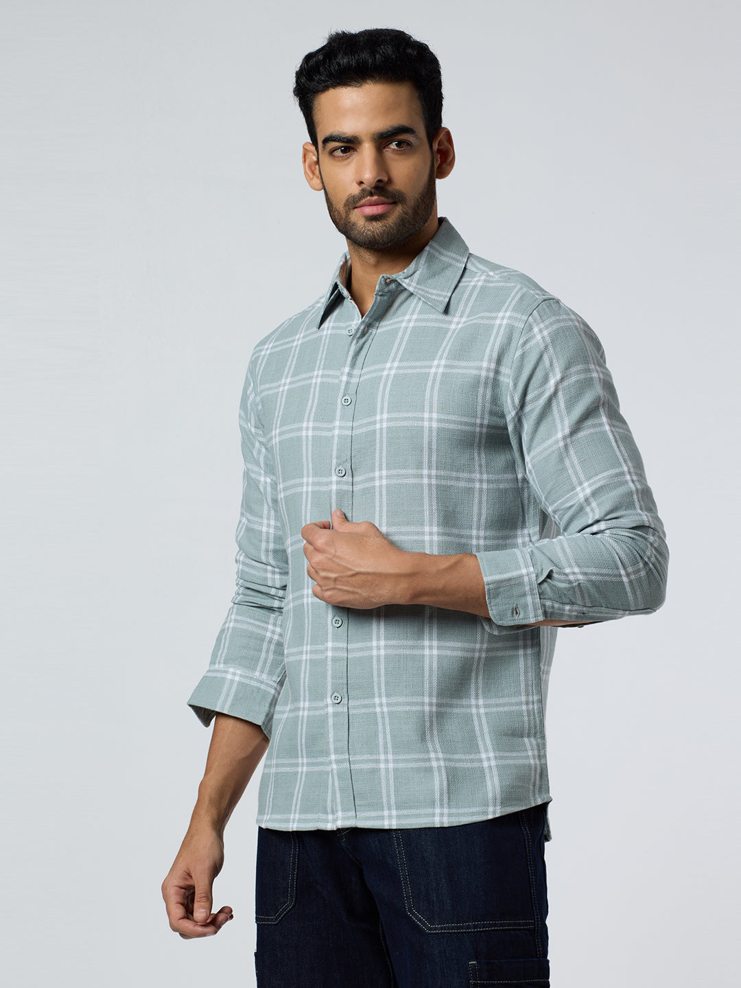 Amber Checkered Shirt Green