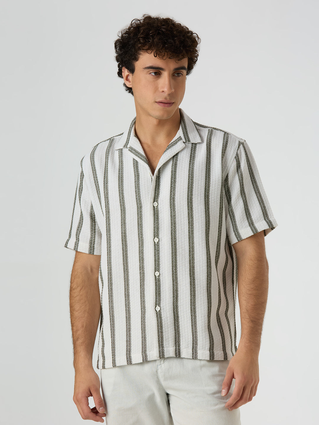 Beam Striped Shirt Green