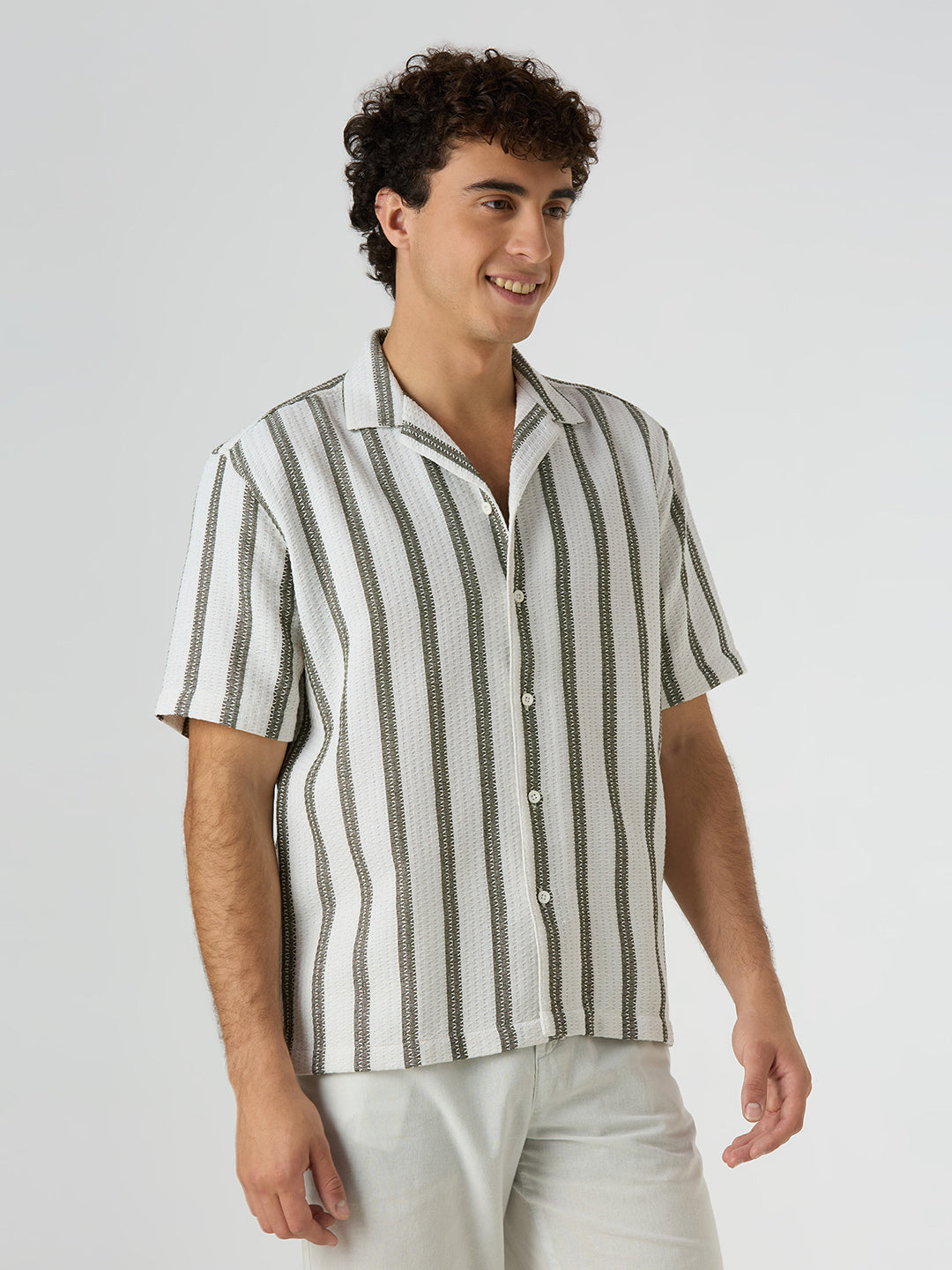 Beam Striped Shirt Green