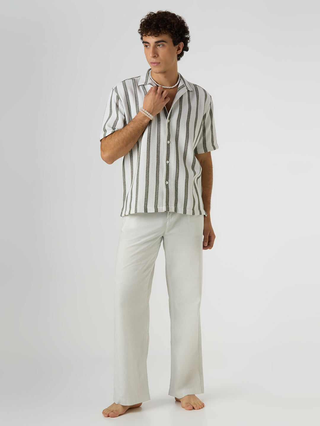 Beam Striped Shirt Green