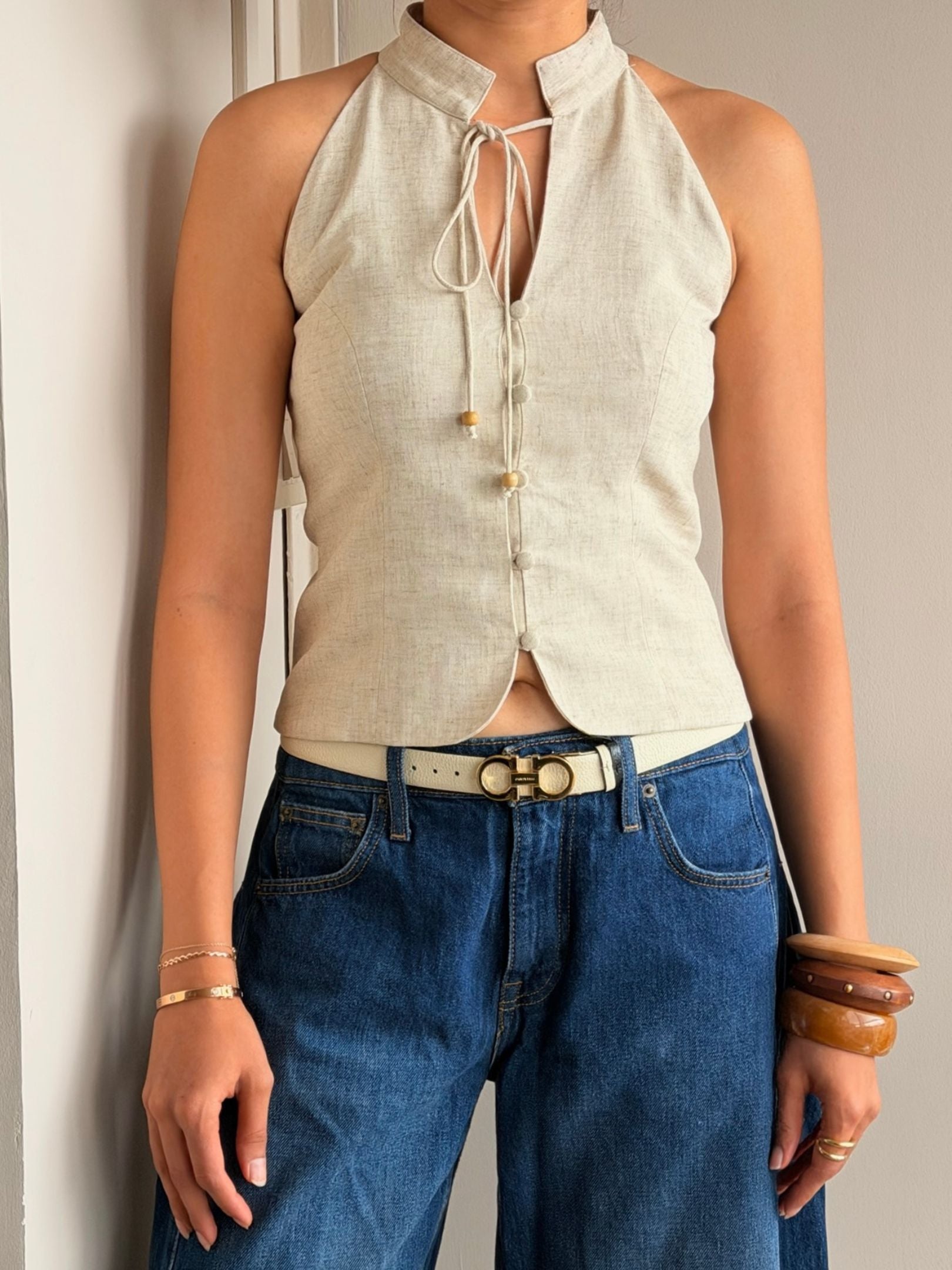Beige vest top