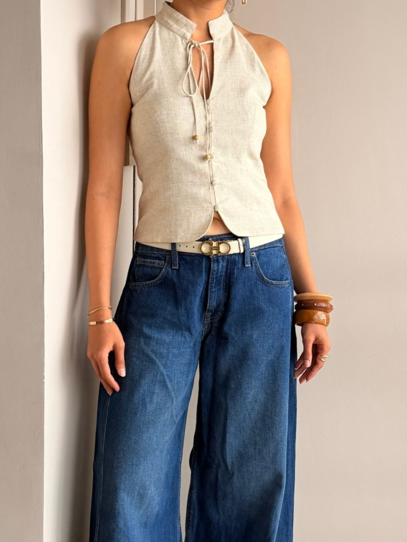 Beige vest top