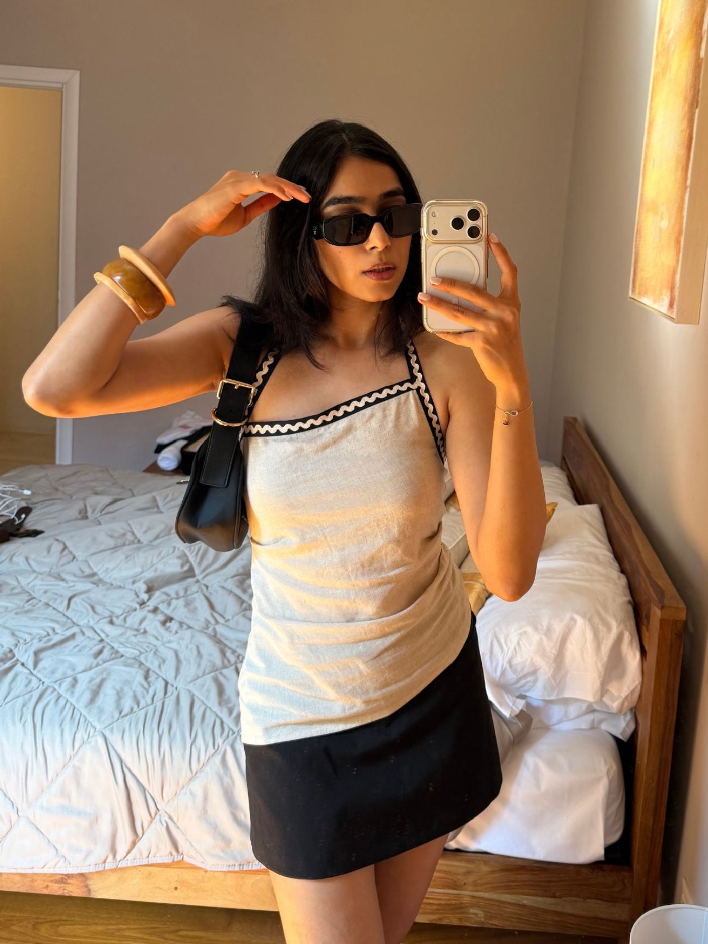 Beige asymmetric top