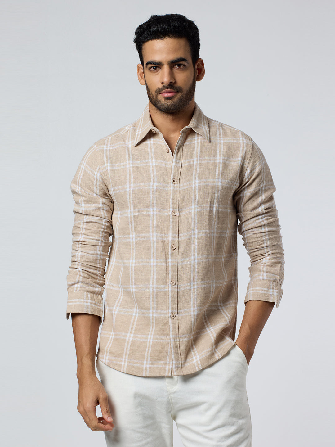 Amber Checkered Shirt Brown