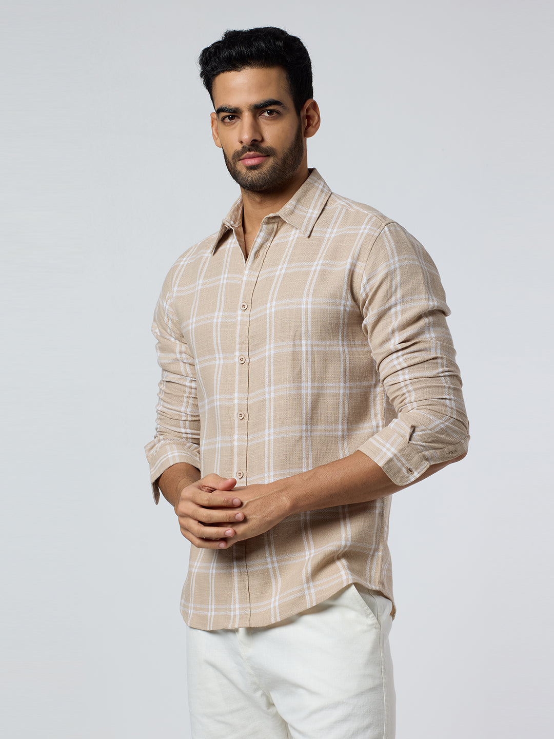 Amber Checkered Shirt Brown