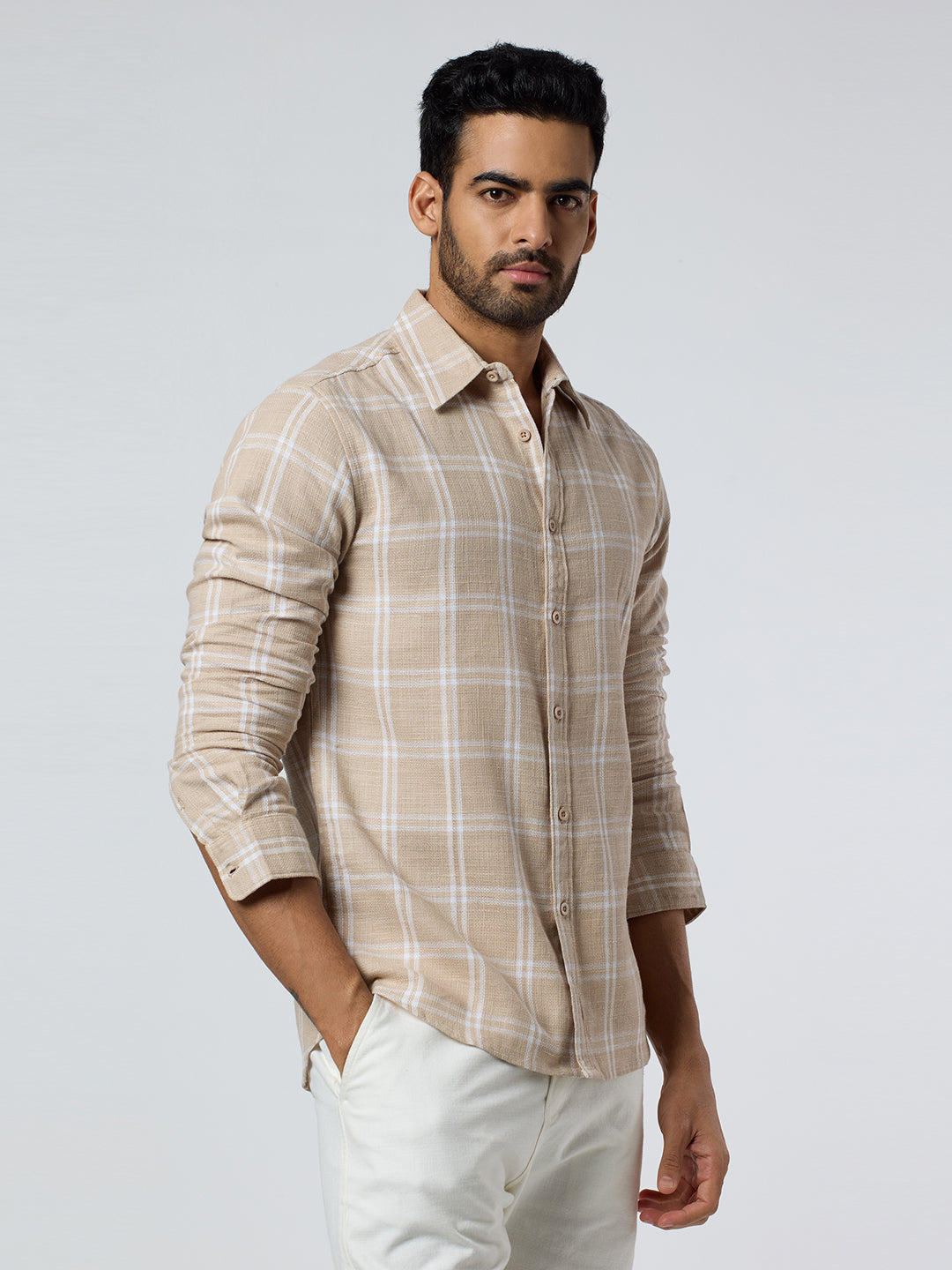 Amber Checkered Shirt Brown