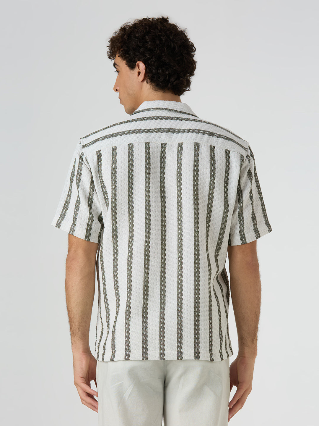 Beam Striped Shirt Green