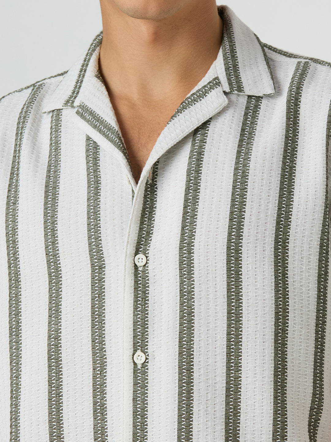 Beam Striped Shirt Green