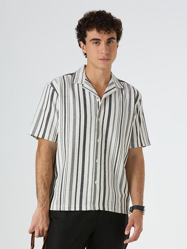Dash Striped Shirt Black