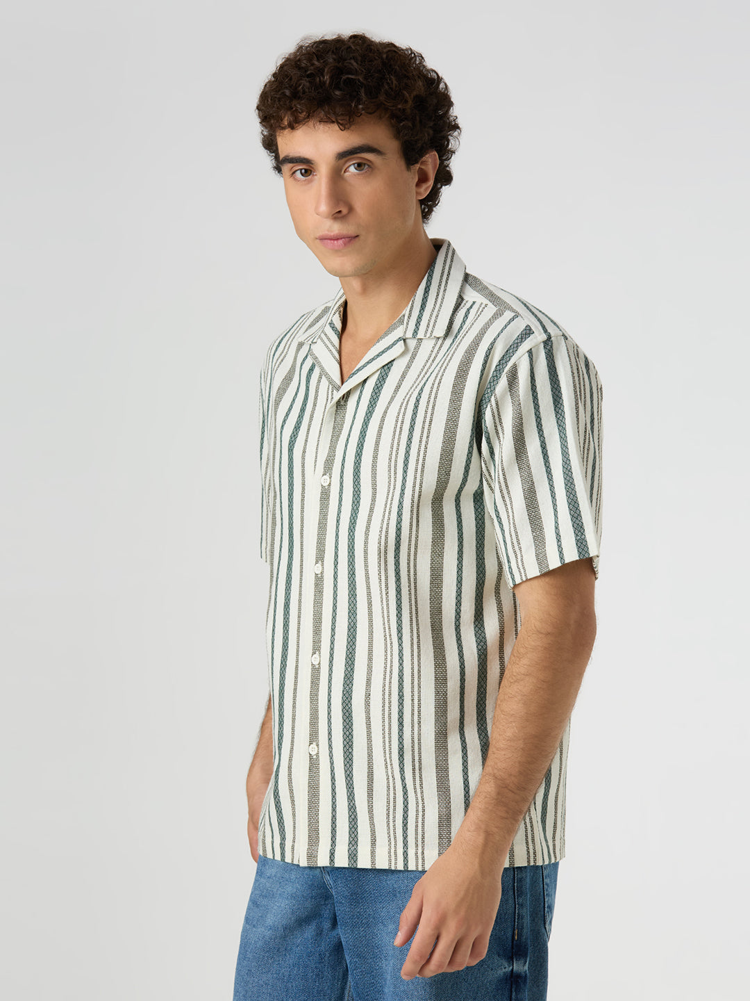 Dash Striped Shirt Green