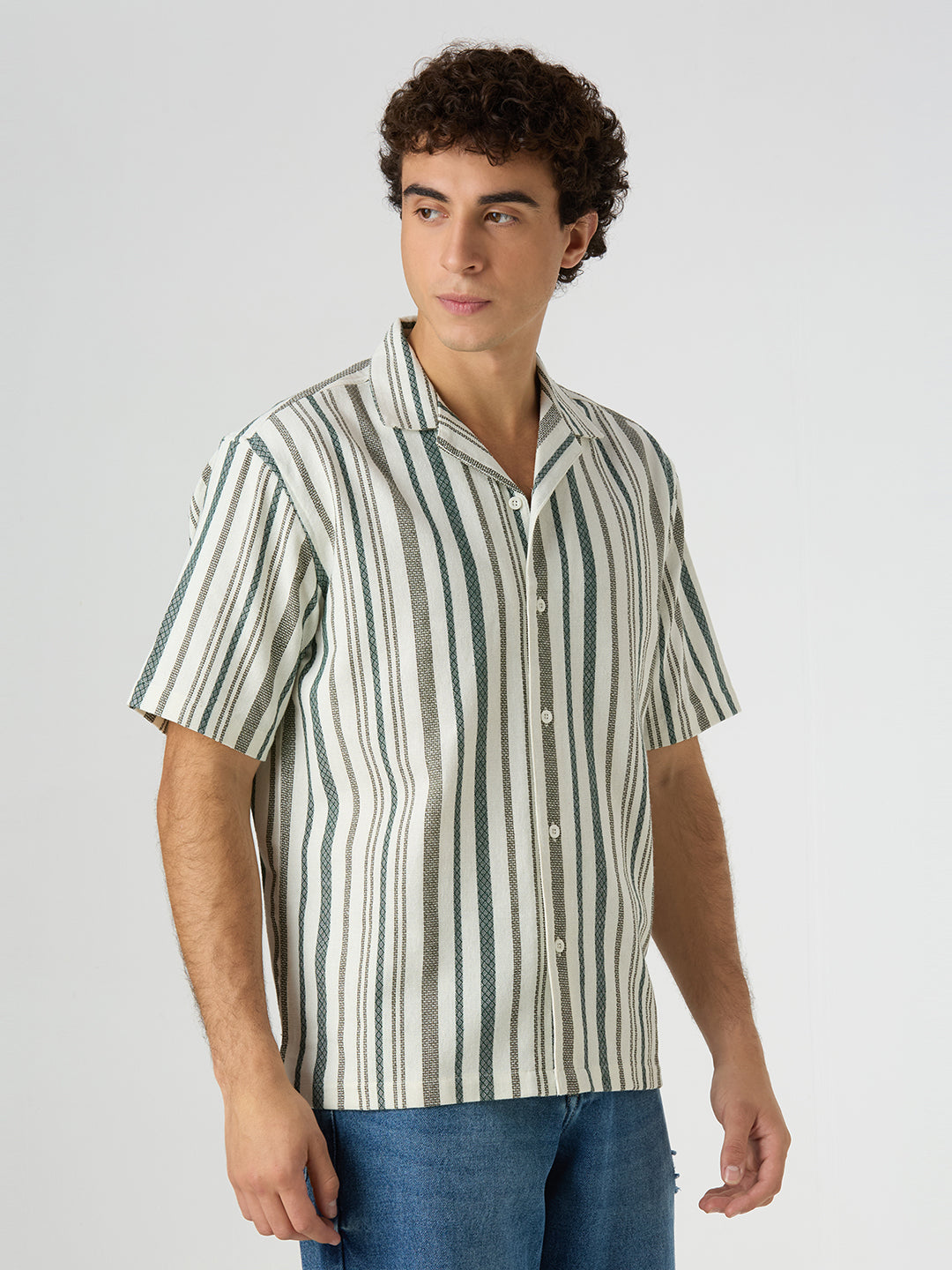 Dash Striped Shirt Green