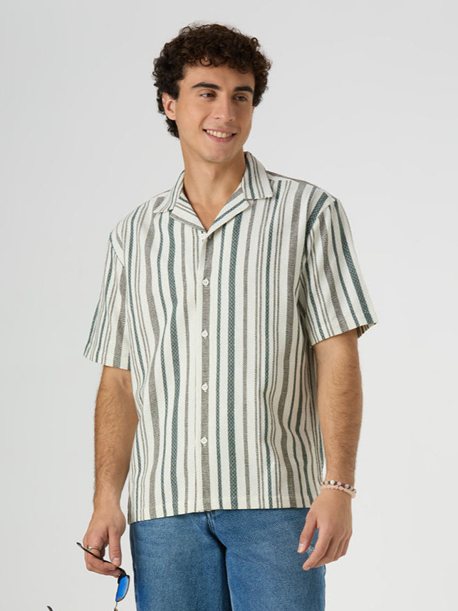 Dash Striped Shirt Green