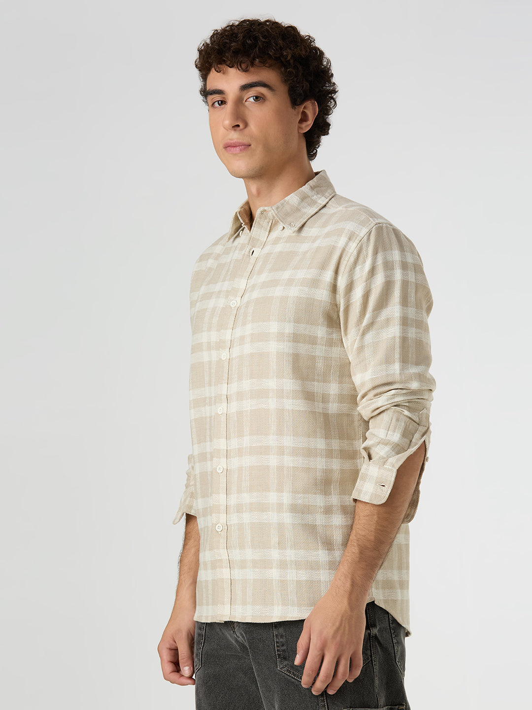 Harbor Checkered Shirt Beige