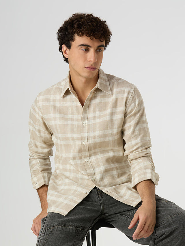 Harbor Checkered Shirt Beige