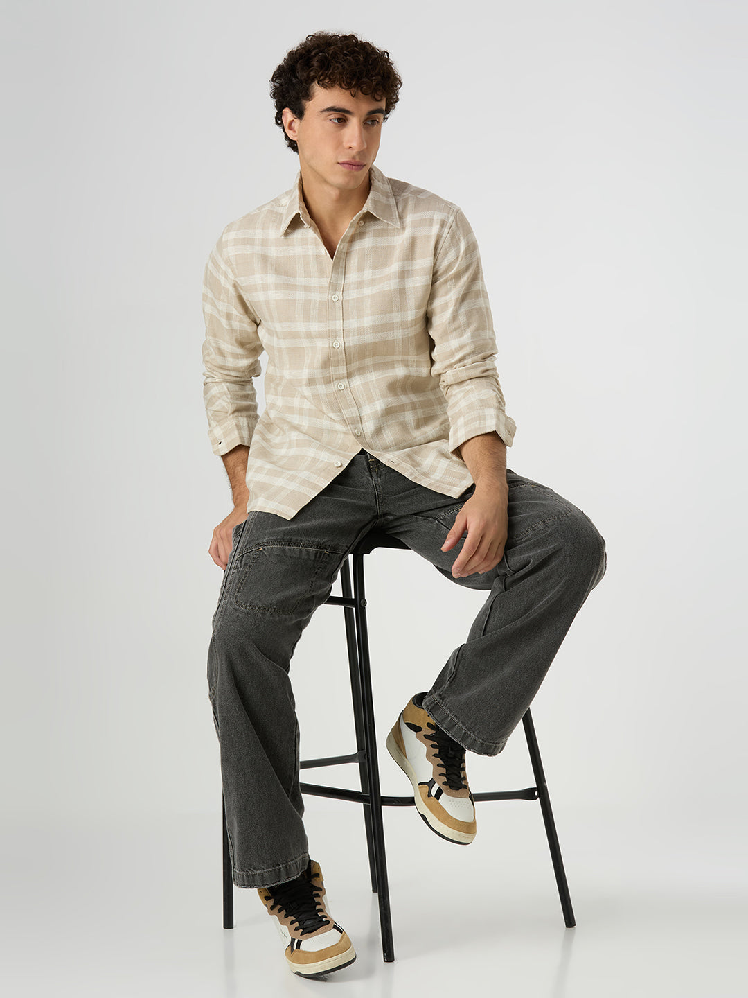 Harbor Checkered Shirt Beige