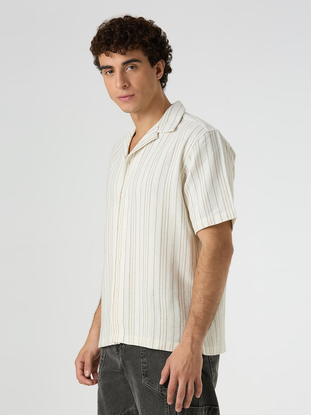 Island Striped Shirt White