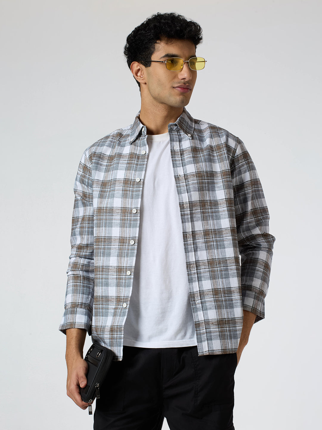 Java Checkered Shirt Grey