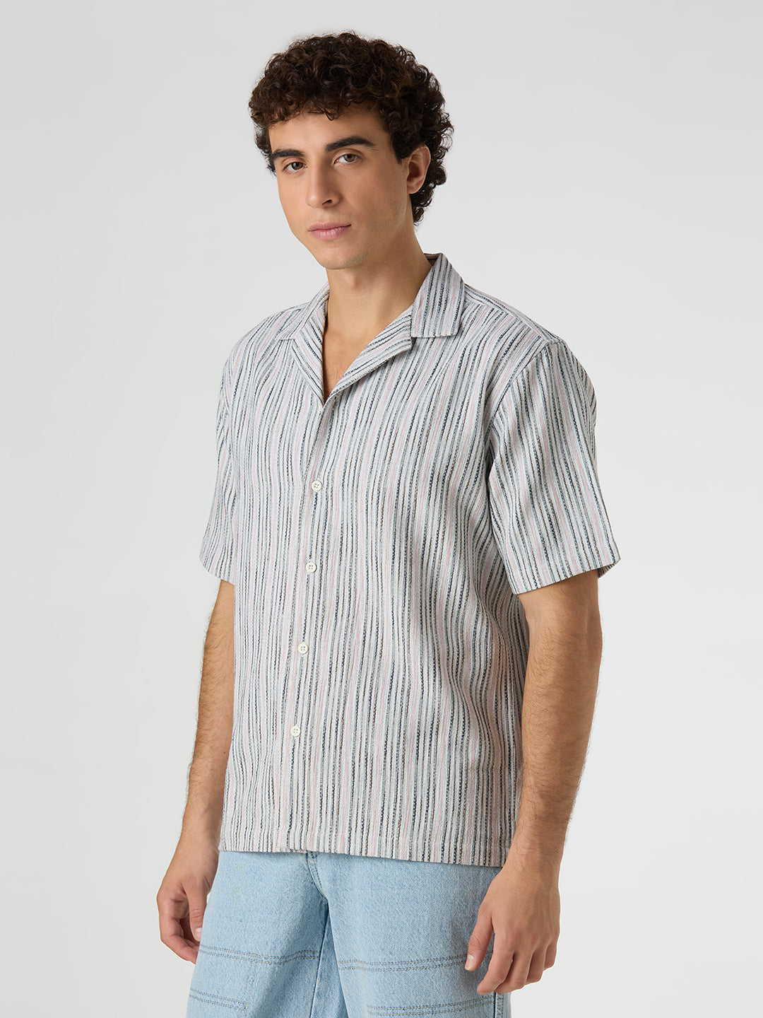 Shore Striped Shirt Pink