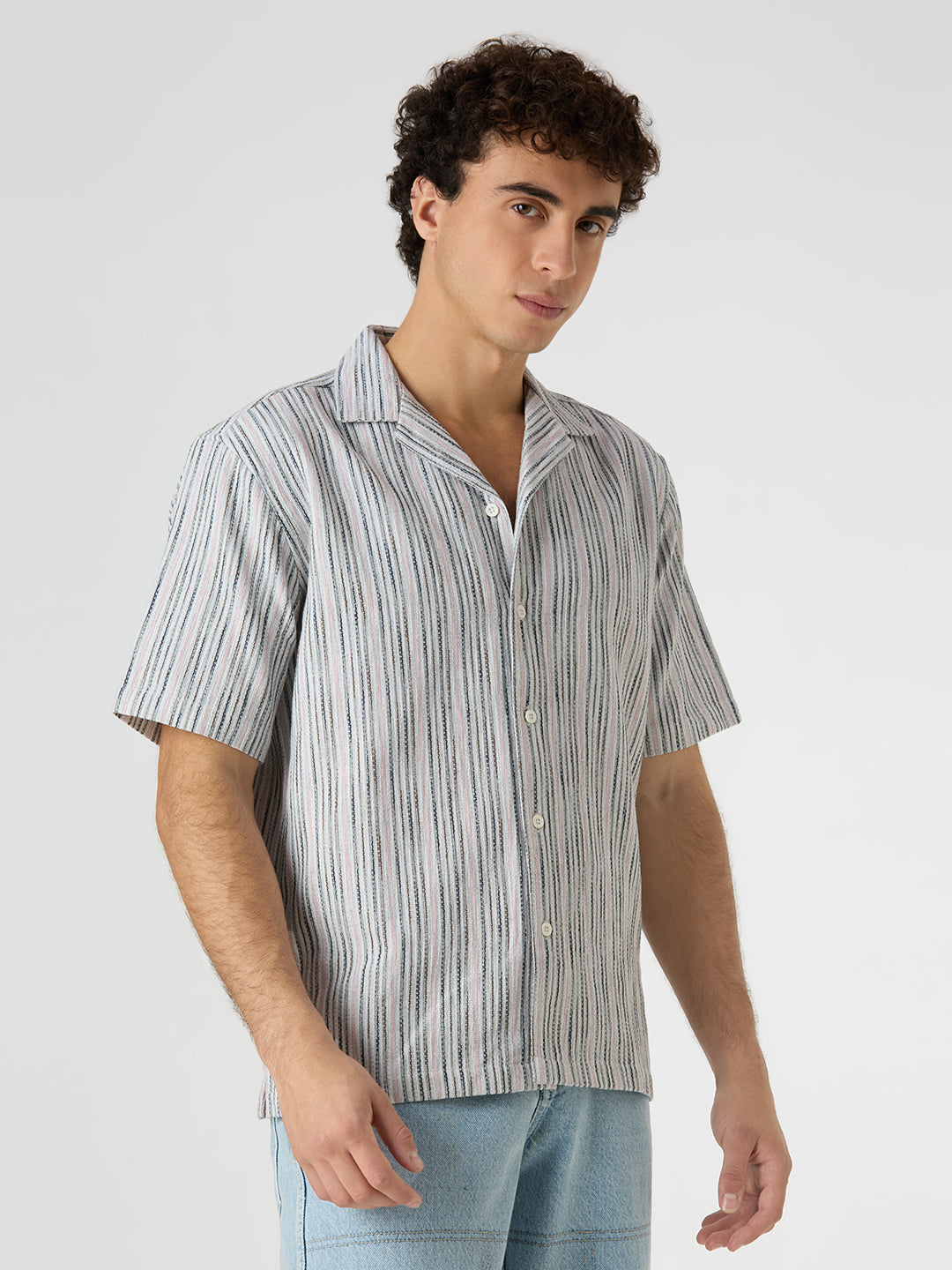 Shore Striped Shirt Pink